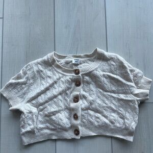 Sunday Best Cream Cable Knit Cropped Cardigan